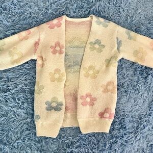Floral Patterned Kids Cardigan